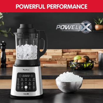 Moulinex Blender, Perfectmix Cook 2 L High Speed Heating Blender Smoothie Maker, Mixer, 1400 W, 10 Automatic Programs, Hot And Cold Recipes, Deep Clean Function, LM835D27, 1 Year Warranty