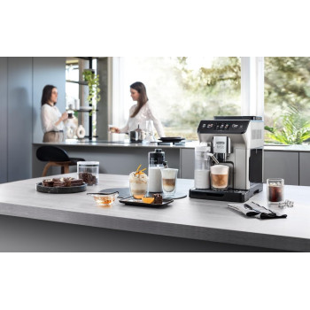 De Longhi Eletta Cold Brew Automatic Coffee Maker With Latte Crema Hot And Cool Technology, Intuitive Colour Display, Cold Extraction Technology, 3.5Inch TFT Display Plus Wi-Fi, ECAM450.65.S, Silver, 1 Year Warranty