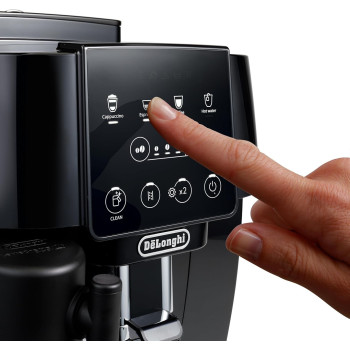 De Longhi Magnifica Start ECAM220.60.B Fully Automatic Bean To Cup Coffee Machine, 4 One Touch Recipes, Auto Milk, Soft Touch Control Panel, 1450W, Black, 1 Year Warranty
