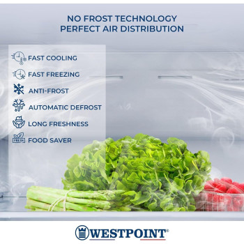 Westpoint 610 Liters Gross Side By Side 2 Door Refrigerator, No Frost, Inverter Compressor, Digital Controls With Temperature Display, Energy Efficient, Stainless Steel, WSTW-5423EDI, 1 Year Warranty
