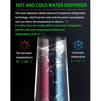 Beaphie Water Dispenser Bottom Loading, Coldwater 6-8 C, 3 Temperature Compressor Refrigeration Hot And Normal Temperature, Holds 3 Abd 5 Gallon Bottles, Stainless Steel Water Cooler For Home Office Dorm, 1 Year Warranty