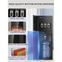 Beaphie Water Dispenser Bottom Loading, Coldwater 6-8 C, 3 Temperature Compressor Refrigeration Hot And Normal Temperature, Holds 3 Abd 5 Gallon Bottles, Stainless Steel Water Cooler For Home Office Dorm, 1 Year Warranty