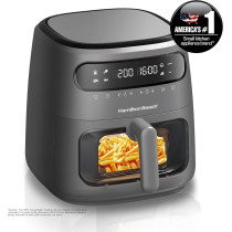 Hamilton Beach Digital Air Fryer View 8L, Large Viewing Window, 8 Presets With Dehydrate And Defrost, 1750W, Matte Grey Colour, AFOGV8-ME, 1 Year Warranty