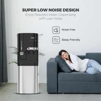 Nikai Bottom Loading Water Dispenser, 2 Tap, Stainless Steel Tanks, Child Lock, Cup Holder, NWD5000BSS, Steel And Black, 1 Year Warranty