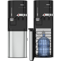 Nikai Bottom Loading Water Dispenser, 2 Tap, Stainless Steel Tanks, Child Lock, Cup Holder, NWD5000BSS, Steel And Black, 1 Year Warranty
