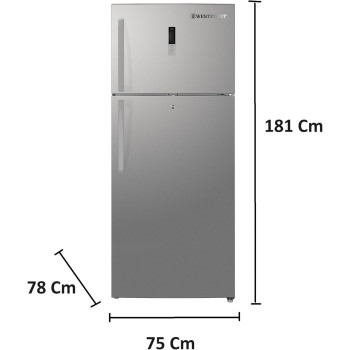 Westpoint 700 Liters Double Door Refrigerator, Frost Free, 2 Vegetable Drawers, Fresh Zone Compartment, Twister For Ice Cubes, Stainless Steel, WNN-7023EIV, Silver, 1 Year Warranty