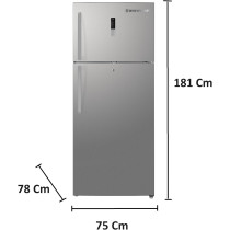 Westpoint 700 Liters Double Door Refrigerator, Frost Free, 2 Vegetable Drawers, Fresh Zone Compartment, Twister For Ice Cubes, Stainless Steel, WNN-7023EIV, Silver, 1 Year Warranty