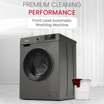 Nobel Dark Silver Front Load Washer, 6 Kg Capacity, 1000 RPM, LED Display, Stainless Steel Drum, Advanced Laundry Excellence At 1950W, 1 Year Warranty
