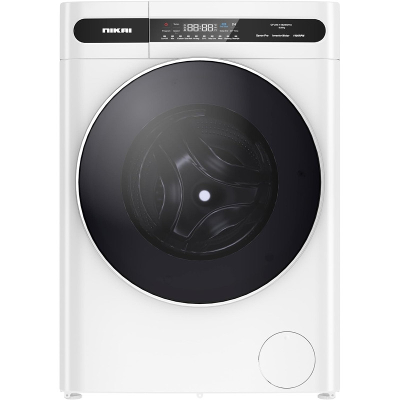 Nikai 8/5 Kg Front Load Washer Dryer, Fully Automatic Washing Machine With Energy Saving BLDC Inverter Motor, Touch Panel, One Touch Washing Program, Child Lock, NWM805FDW, 1 Year Warranty