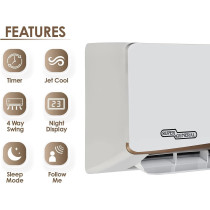 Super General 1.5 Ton Split Air Conditioner, 18000 BTU, Rotary Compressor, Auto Restart, Gold Fin, 4 Way Swing, SGS-195-AE, 115.5 x 41.5 x 31.5 cm, White, 1 Year Warranty