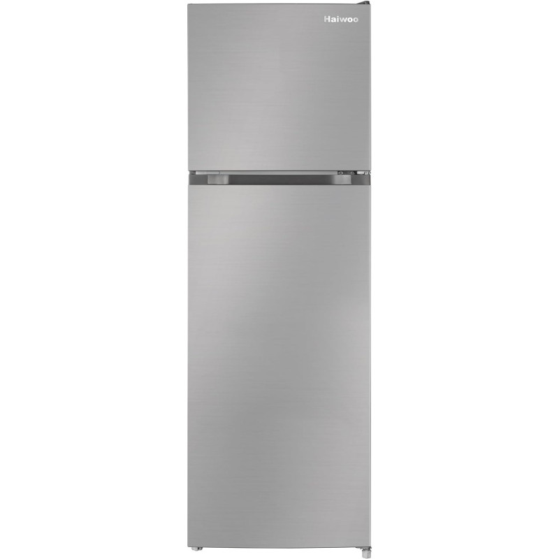 Haiwoo 355Liters Double Door Top Mount Refrigerator, Multi Air Flow, No Frost Fridge And Freezer With And Interior LED Light, HRT355FCS, Titanium Silver, 1 Year Warranty