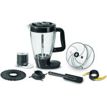 Moulinex Food Processor, Double Force 3L Food Processor, 1000 W, 8 Attachments, Black, 3 L Bowl Capacity And A 2 L Blender, FP821827, 1 Year Warranty