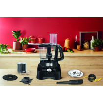 Moulinex Food Processor, Double Force 3L Food Processor, 1000 W, 8 Attachments, Black, 3 L Bowl Capacity And A 2 L Blender, FP821827, 1 Year Warranty
