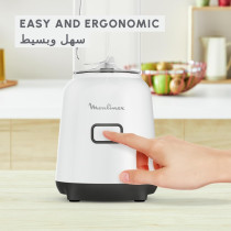 Moulinex Mix And Move Mini Blender Mixer, 2 To Go Bottles In Premium Tritan, Space Saving Compact Design, Easy Cleaning Removable Blades, 300 W, Easy And Ergonomic Single Button Control, LM15F127, 1 Year Warranty