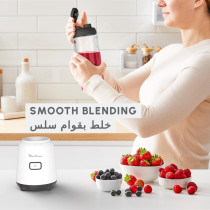 Moulinex Mix And Move Mini Blender Mixer, 2 To Go Bottles In Premium Tritan, Space Saving Compact Design, Easy Cleaning Removable Blades, 300 W, Easy And Ergonomic Single Button Control, LM15F127, 1 Year Warranty