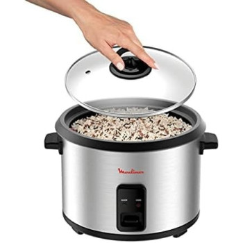 Moulinex Rice Cooker, Easyrice 1.8 L Rice Maker, 700 W, Silver And Black, MK123D27, 1 Year Warranty