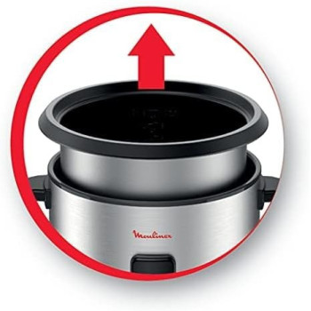 Moulinex Rice Cooker, Easyrice 1.8 L Rice Maker, 700 W, Silver And Black, MK123D27, 1 Year Warranty