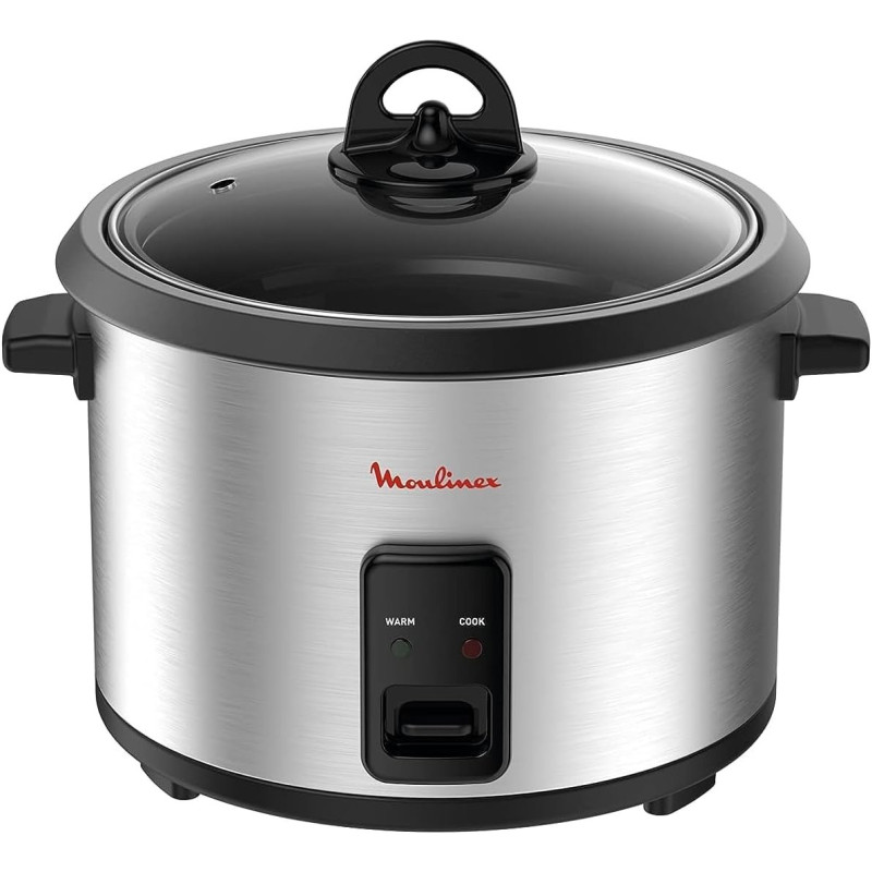 Moulinex Rice Cooker, Easyrice 1.8 L Rice Maker, 700 W, Silver And Black, MK123D27, 1 Year Warranty