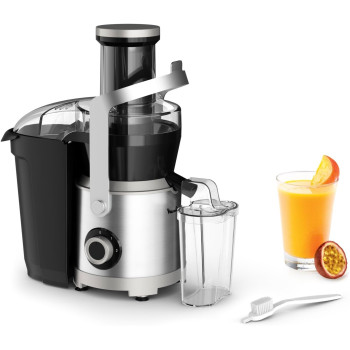 Moulinex Juicer, Nutri XXL Easy To Use Juice Extractor, XXL Feeding Tube, Full Fruit Insertion, Drip Stop Protection, 2 Speeds, 2.2 L Pulp Container, 0.8 L Juice Container, JU660D27