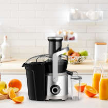 Moulinex Juicer, Nutri XXL Easy To Use Juice Extractor, XXL Feeding Tube, Full Fruit Insertion, Drip Stop Protection, 2 Speeds, 2.2 L Pulp Container, 0.8 L Juice Container, JU660D27