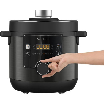 Moulinex Electrical Pressure Cooker, Turbo Cuisine Electric Cooker, 7.6 Litre, 1200 Watts, Black, CE777827, 1 Year Warranty