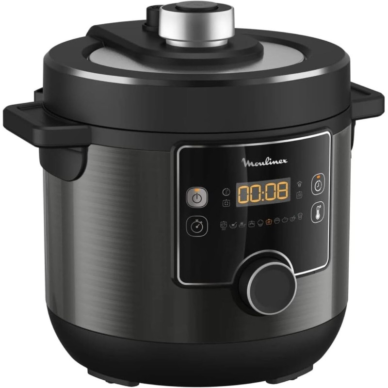 Moulinex Electrical Pressure Cooker, Turbo Cuisine Electric Cooker, 7.6 Litre, 1200 Watts, Black, CE777827, 1 Year Warranty