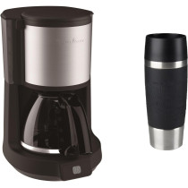 Moulinex Coffee Machine, Black Filter Coffee Maker, Subito Range, FG370827 Plus Tefal 0.36 Litre Travel Mug, Black, Stainless Steel/Plastic, K3081114, 1 Year Warranty
