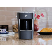 Beko Turkish Coffee Machine Mini, 670 Watts, 1 Pot, 3 Cups Max, One Touch, Anti Spill, Grey, BKK2300, 1 Year Warranty