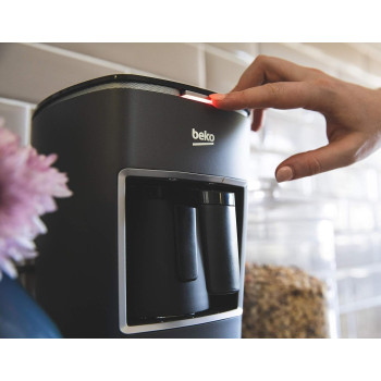 Beko Turkish Coffee Machine Mini, 670 Watts, 1 Pot, 3 Cups Max, One Touch, Anti Spill, Grey, BKK2300, 1 Year Warranty