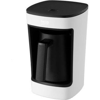 Beko Turkish Coffee Machine TKM2341W, 5 Cup Capacity, 580 Watts, Anti Spill Technology, Audio Warning, One Touch Control, Cook Sense 2, Delicious And Foamy Turkish Coffee, White, 1 Year Warranty
