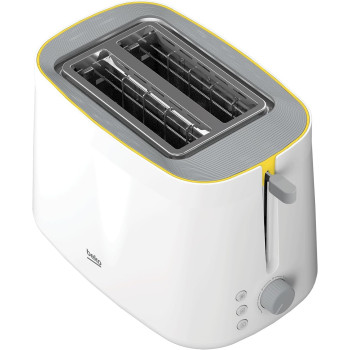 Beko TAM4220W Toaster, 800W, 2 Slice Capacity, High Lift Function, Retractable Crumb Tray, 6 Browning Levels, Defrost Function, Reheating Function, Creamy White, 1 Year Warranty