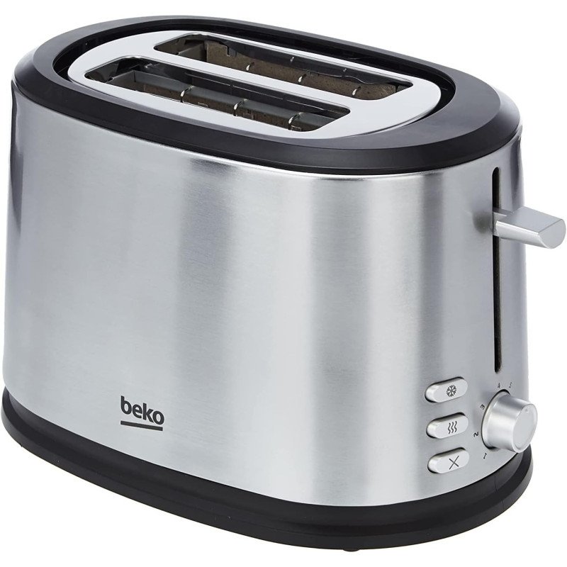Beko 2 Slice Toaster, 7 Toasting Levels, 850W, Stainless Steel, TAM6201I, 1 Year Warranty