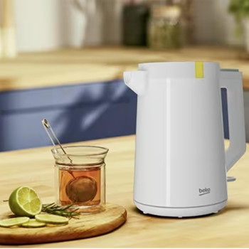 Beko Electric Kettle 1.7L, 2200W, LED Warning, Heat Storage Function, Dry Boil Protection, 360 Degree Rotating Base, Wireless Use, Auto Shut Off, White, WKM4215W, 1 Year Warranty