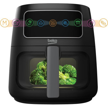 Beko Expert Fry Hot Air Fryer XXL FRL 3374B 7.6 Litre With Window, 1750W, Touch Control Display, 9 Preset Programs Including Defrost, French Fries, Chicken, Grill, Skewer, Bake, Dehydrate, Roast, 1 Year Warranty