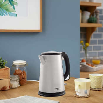 Beko Stainless Steel Water Kettle, 1.7 L Capacity, 2200 Watts, Auto Off, 360 Degree Rotation, WKM6226I, 1 Year Warranty