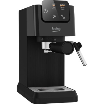 Beko Digital Espresso 15 Bar Pressure, 1.1L Capacity, 1628 Watt Power, LCD Screen, Cup Warmer, Stainless Steel, Ground Bean Storage, Milk Frother, CEG5302B, Black, 1 Year Warranty