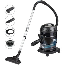 Beko 21L Drum Vacuum Cleaner VCC70322, 2400 Watts Power, Carpet Plus Hard Floor Nozzle, High Efficiency Filter, Blower Function, 5m Cable, Black, 1 Year Warranty