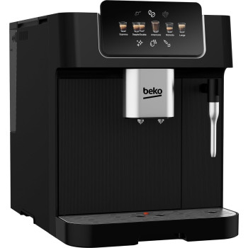 Beko Bean To Cup Espresso Coffee Machine, 2L Water Tank Capacity, B 19 Bar Pressure, 1350W, 13 Griding Levels, Milk Frother, 5 Preset Coffee Options, LCD Display, Black, CEG7302B, 1 Year Warranty