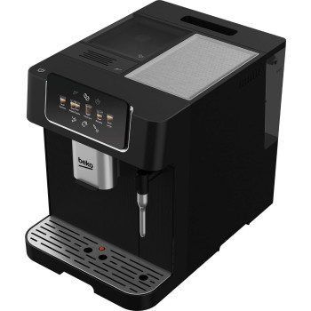 Beko Bean To Cup Espresso Coffee Machine, 2L Water Tank Capacity, B 19 Bar Pressure, 1350W, 13 Griding Levels, Milk Frother, 5 Preset Coffee Options, LCD Display, Black, CEG7302B, 1 Year Warranty