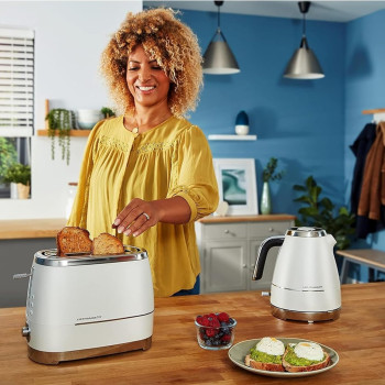 Beko Cosmopolis Extra Wide 2 Slice Toaster, 870 Watts, Defrost, Reheat And Cancel Functions, Variable Browning Control, Detachable Crumb Try, TAM8202CR, 1 Year Warranty