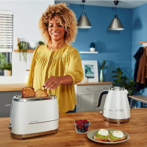 Beko Cosmopolis Extra Wide 2 Slice Toaster, 870 Watts, Defrost, Reheat And Cancel Functions, Variable Browning Control, Detachable Crumb Try, TAM8202CR, 1 Year Warranty