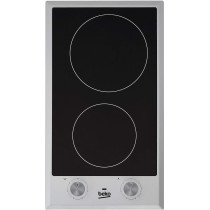 Beko Built In Ceramic Hob 2 Zones, Silver And Black, 30 cm, HDCC 32200 X, 1 Year Warranty