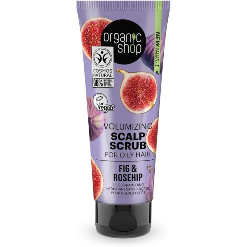 Organic Shop Fig And Rosehip Volumizing Scalp Scrub For Oily Hair, 75 Ml