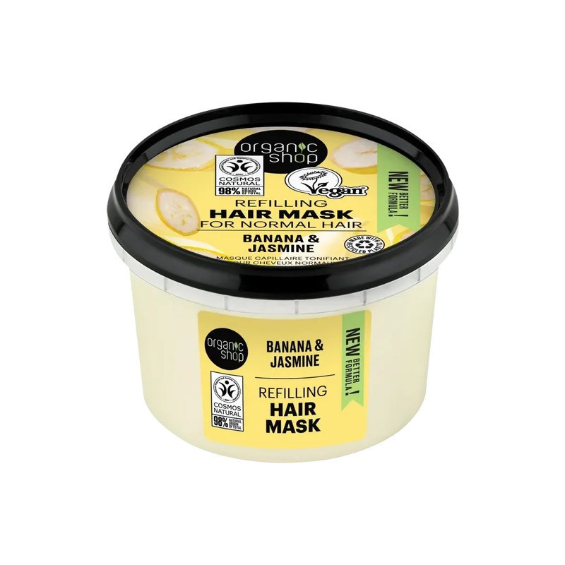 Organic Shop Refilling Hair Mask For Normal Hair Banana And Jasmine, 250 Ml