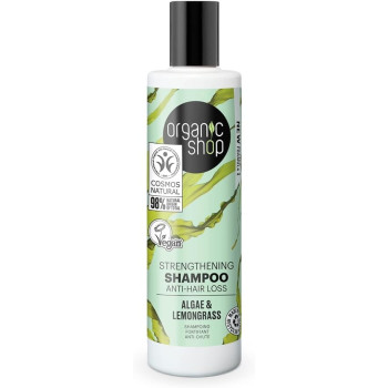 Organic Shop Strengthening Shampoo Anti-Hair Loss Algae And Lemongrass, 280 Ml