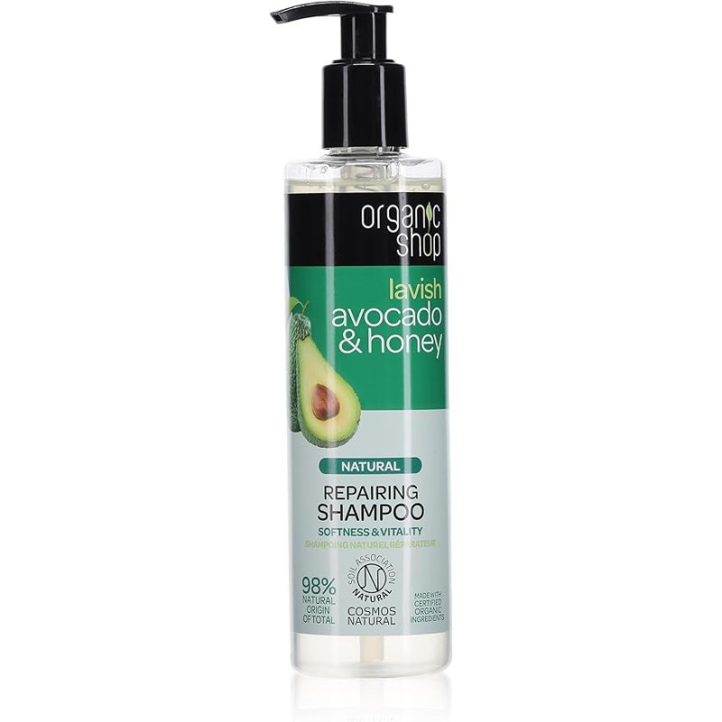 Organic Shop Avocado And Honey Repairing Shampoo, 280 Ml