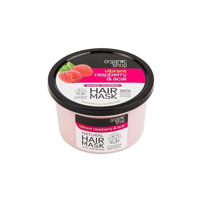 Organic Shop Raspberry And Acai Volumising Hair Mask, 250 Ml