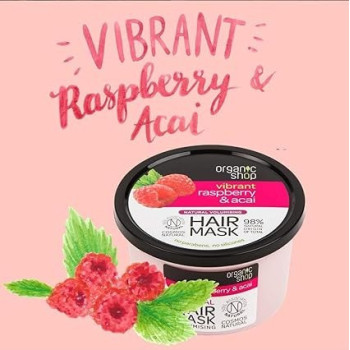 Organic Shop Raspberry And Acai Volumising Hair Mask, 250 Ml