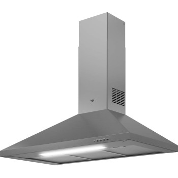 Beko Pyramid Style Hood, 90cm, Stainless Steel, Max Extraction 390 m3/h, Motor Power 150 Watts, 3 Speeds Setting, CWB9441XN, 1 Year Warranty