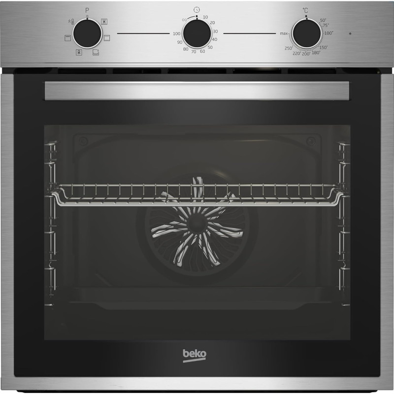 Beko Built In Fan Assisted Electric Cooking Oven, 60cm, Electric Grill, Mechanical Timer, Stainless Steel, BBIE14100XC, 1 Year Warranty